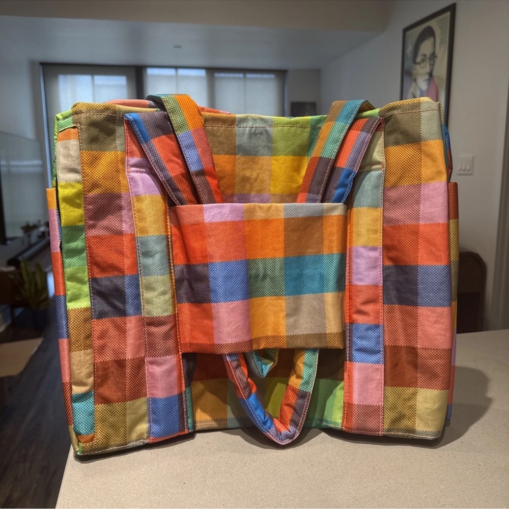 BAGGU Madras Small Cloud Carry-On Bag Urban Outfitters Exclusive